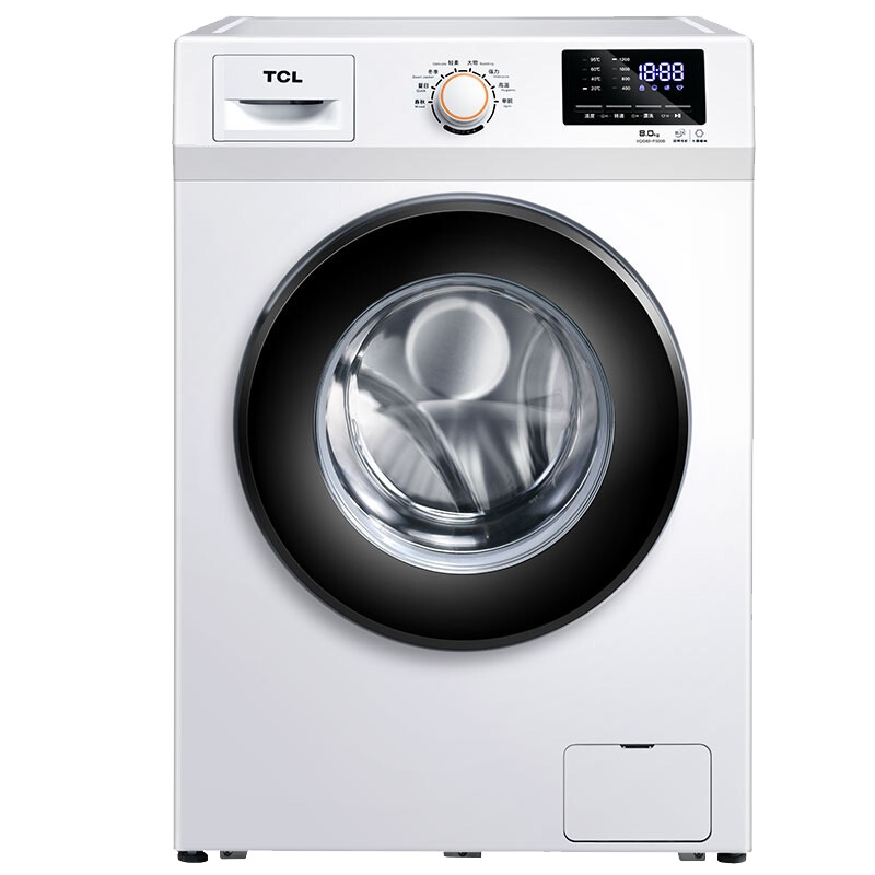 TCL 8公斤kg全自动滚筒洗衣机 中途添衣自编程洗涤 变频滚筒一级能效家用大容量 XQG80-P300B