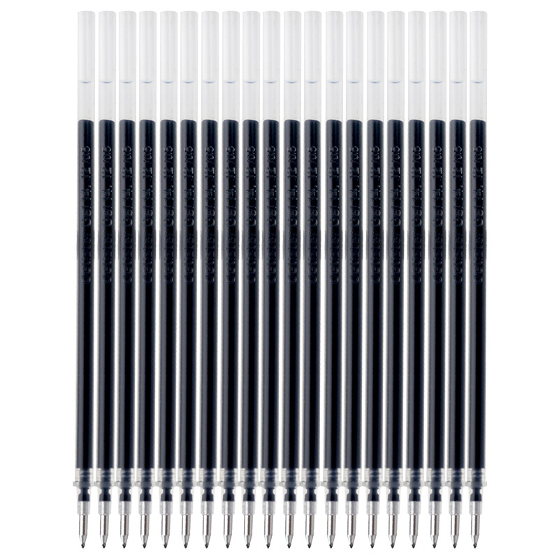 得力(deli)33444中性笔芯20支/盒0.5mm签字笔水笔芯水笔替芯 学生 办公财务 文具用品