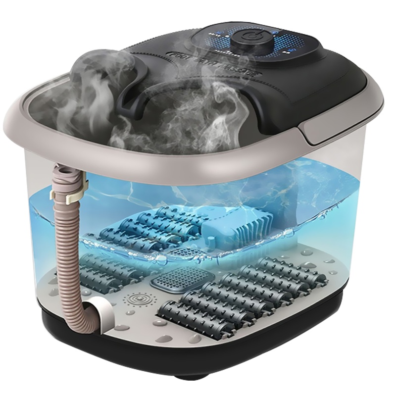 铂氏 智能养生足浴器 A6标准款 自动加热足浴盆泡脚桶 漏电保护 家用智能控温12滚轮按摩足疗机按摩器材