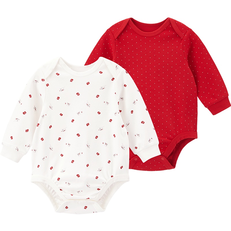 [商场同款]英氏婴儿连体衣开裆哈衣爬服 两件套2020新款秋装YLDAJ00001A01