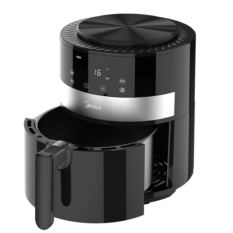 美的(Midea)无油空气炸锅家用新款特价大容量全自动多功能电炸机薯条机 升级智能款丨经典黑KZ45E101XM