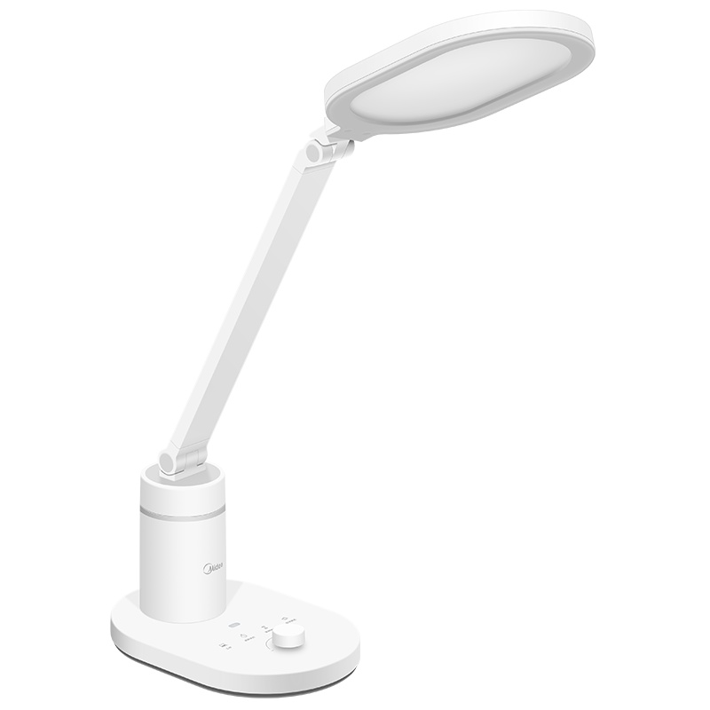 美的智能护眼台灯LED护眼台灯触控调节宿舍书桌学生学习台灯光源值10W-10W以上自然光(3300-5000K) 淡雅白