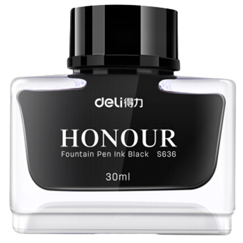 得力(deli)S636 非碳素型钢笔墨水[2瓶装]30ML/瓶 黑色