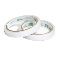 得力(deli) 30401 高粘性棉纸双面胶带 12mm*10y(9.1m/卷) 24卷/袋装 办公用品
