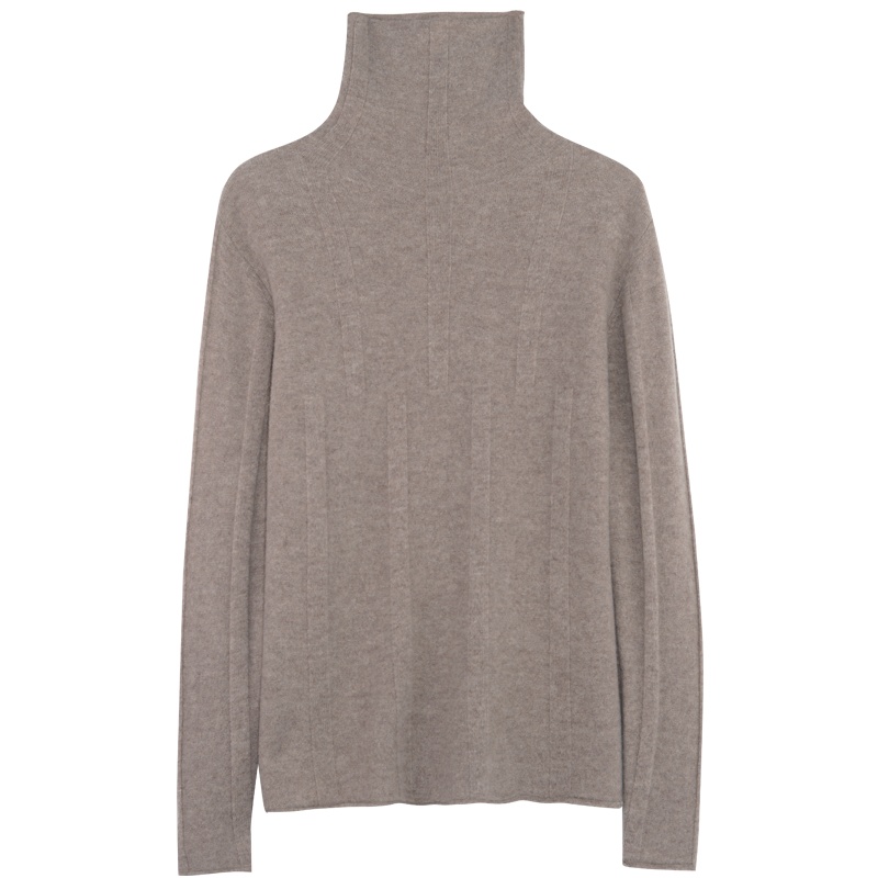 金菊2019秋冬新款毛衣女高领套头长袖宽松羊毛针织打底衫上衣