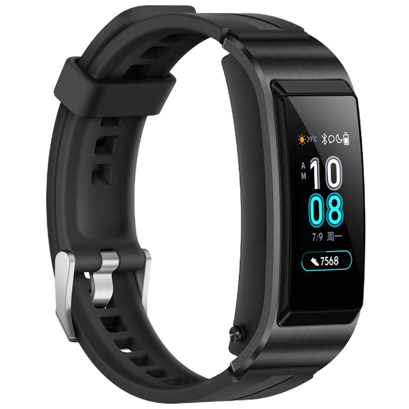 华为智能手环B5运动版曜石黑(蓝牙耳机+智能手环+心率监测+彩屏+触控+压力监测+Android+IOS通用+运动手环)