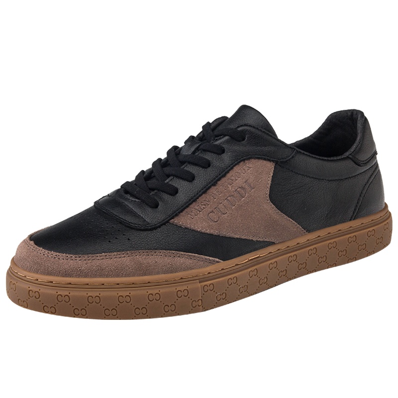 公牛世家男鞋头层牛皮男士休闲鞋系带学生板鞋 GNH203