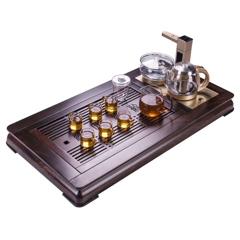 金杞(JINQI) 整套茶具全自动上水电热水壶耐热消毒烧水煮茶自动续水黑檀木茶盘202A款套装