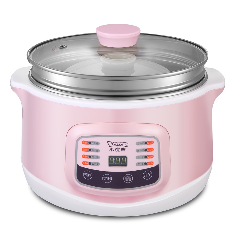 小浣熊电炖盅D6 3.5L一锅4胆电炖锅全自动预约定时煲汤熬煮粥锅1-6人4隔水炖家用煲汤神器