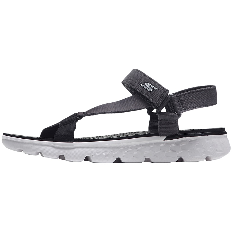 Skechers斯凯奇女凉鞋魔术贴渐变拼接沙滩鞋织物 运动沙滩鞋/凉鞋/拖鞋14677 14677/BKGY黑色+灰色