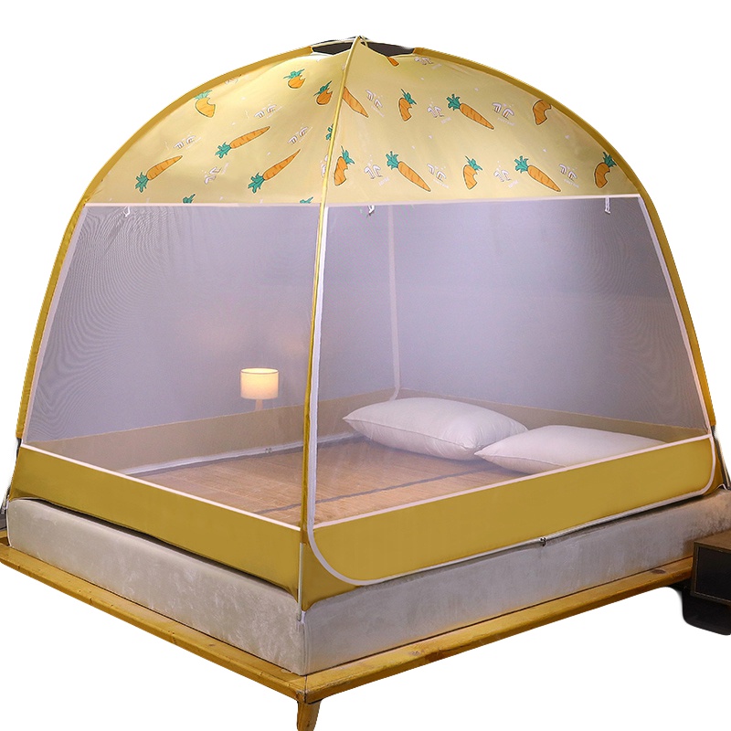 南极人(NanJiren)家纺 蒙古包1.5m床1.8m家用米蚊帐防摔1.2免安装全封闭拉链式可折叠