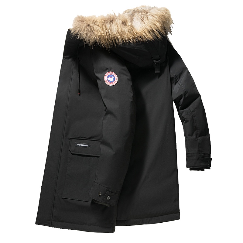 袋鼠(DAISHU)男士秋冬新款连帽带毛领时尚休闲羽绒服 DS18080981