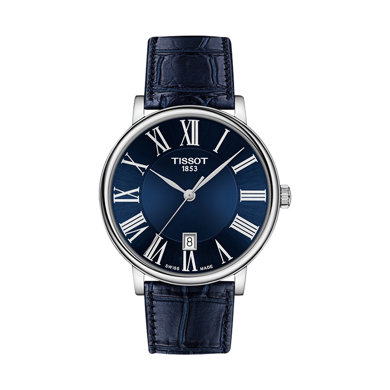 天梭(TISSOT)瑞士手表 卡森臻我系列皮带男士石英表T122.410.16.043.00