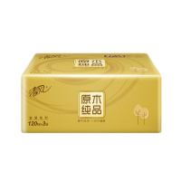 清风抽纸家用面巾纸3层120抽餐巾纸无香卫生纸家庭装纸抽4包1提