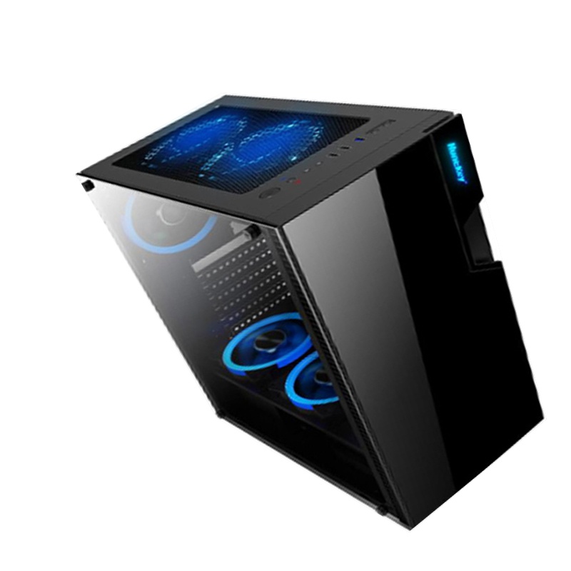 航嘉百盛RZ350C机箱 办公商务简洁拉丝面板台式电脑机箱