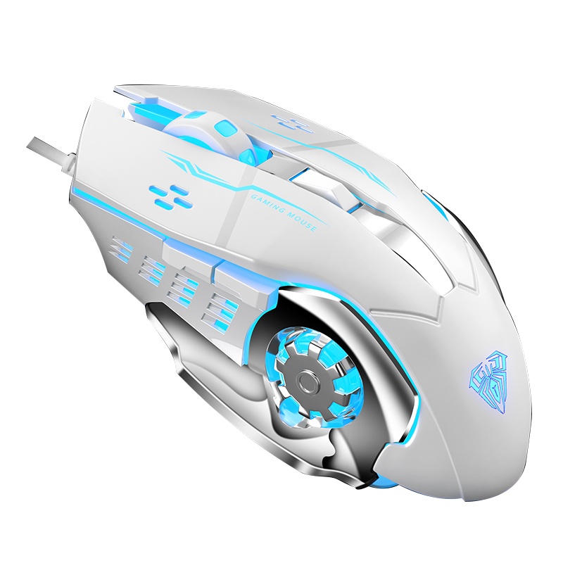狼蛛电竞鼠标有线电脑吃鸡鼠标笔记本台式游戏专用cf穿越火线lol机械宏男生家用办公s20白