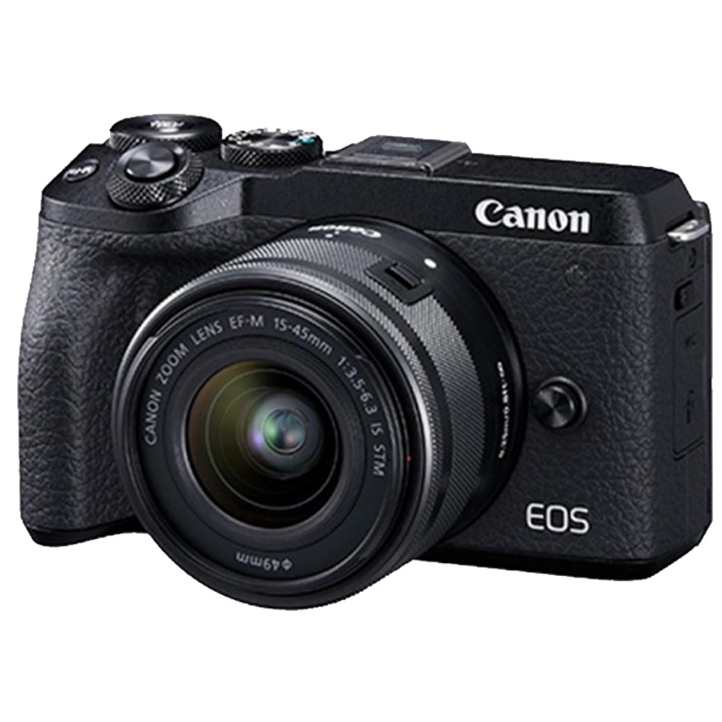 佳能(Canon) EOS M6 Mark II 微单套机(EF-M 15-45mm f/3.5-6.3 IS STM)黑色 Vlog相机 4K 视频拍摄
