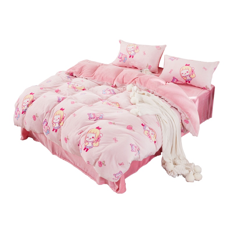 百丽丝家纺 水星出品 法兰绒三/四件套 被套床单枕套 床上用品