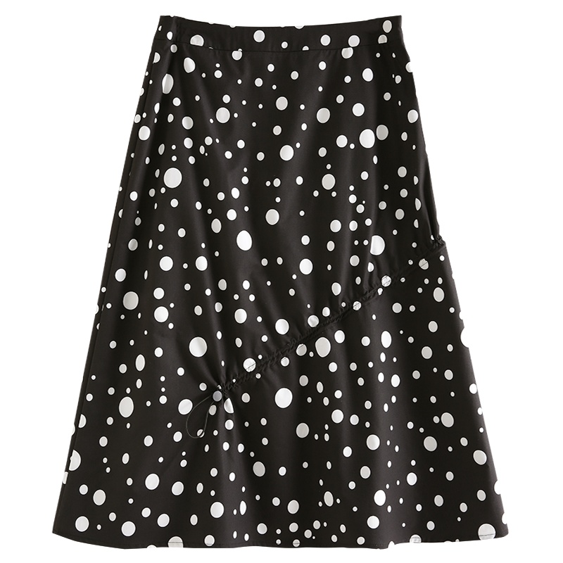 云上生活雪纺半身裙a字裙简约复古中长款波点百搭2020春新款