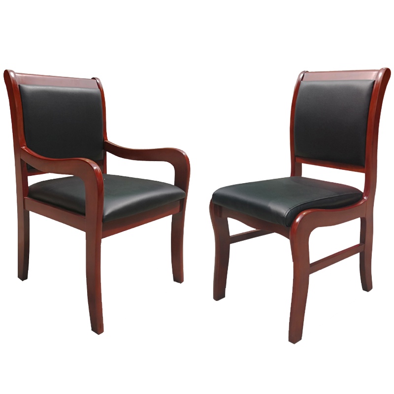 草野家具木质办公椅会议椅棋牌室麻将椅实木接待椅四脚培训椅靠背椅家用椅CY-8401型