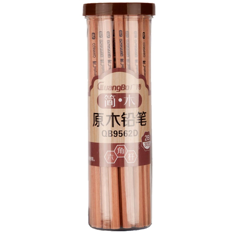 广博(GuangBo)QB9562D 30支桶装2B原木铅笔 素描绘图铅笔 学生铅笔 涂卡笔 办公用品学生文具