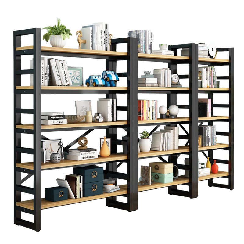 书架阿斯卡利简约落地卧室收纳架铁艺木架子儿童简易多层书柜货架置物架