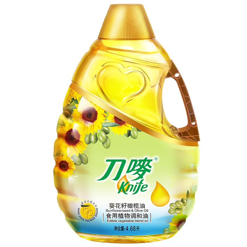 刀唛葵花籽橄榄油4.68L食用油植物油健康调和油桶装家用