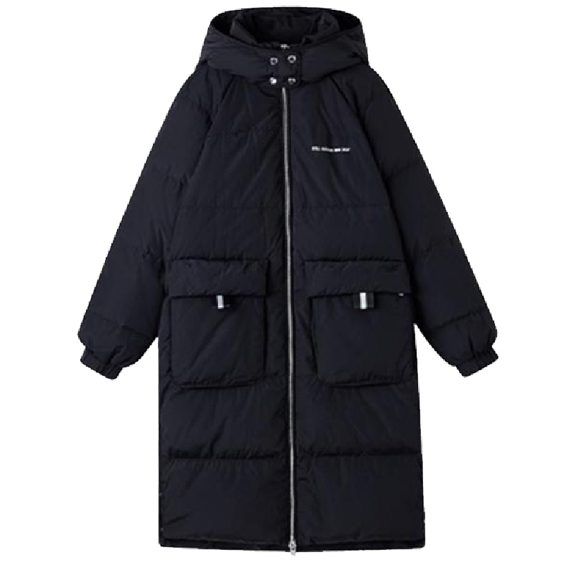 羽绒服女2019年冬季新款韩版连帽宽松过膝大衣时尚欧货中长款外套10017797