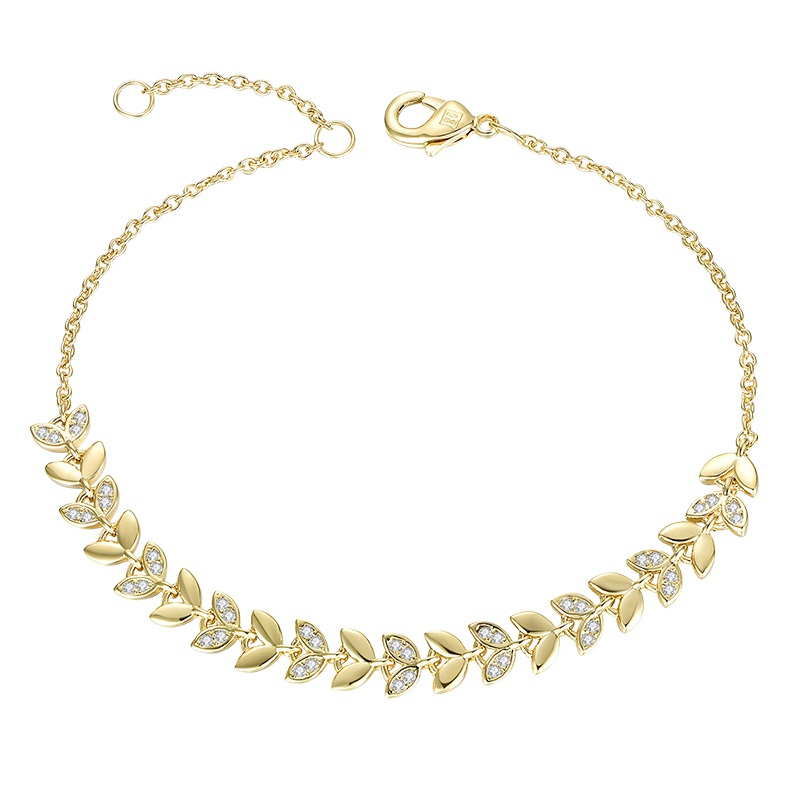 MYFD 手链女S925银秘趣系列之金麦穗手链送女友生日礼物MYB192312GP