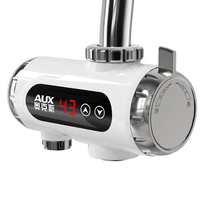 奥克斯(AUX)即热式电热水龙头厨房小厨宝侧进水款数码温显变频调温 HJT1白色(漏保套装)