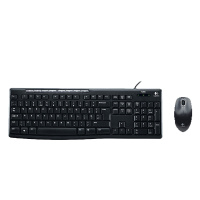 罗技(Logitech) MK200 有线键盘鼠标套装 办公家用防水溅通用套件 黑色