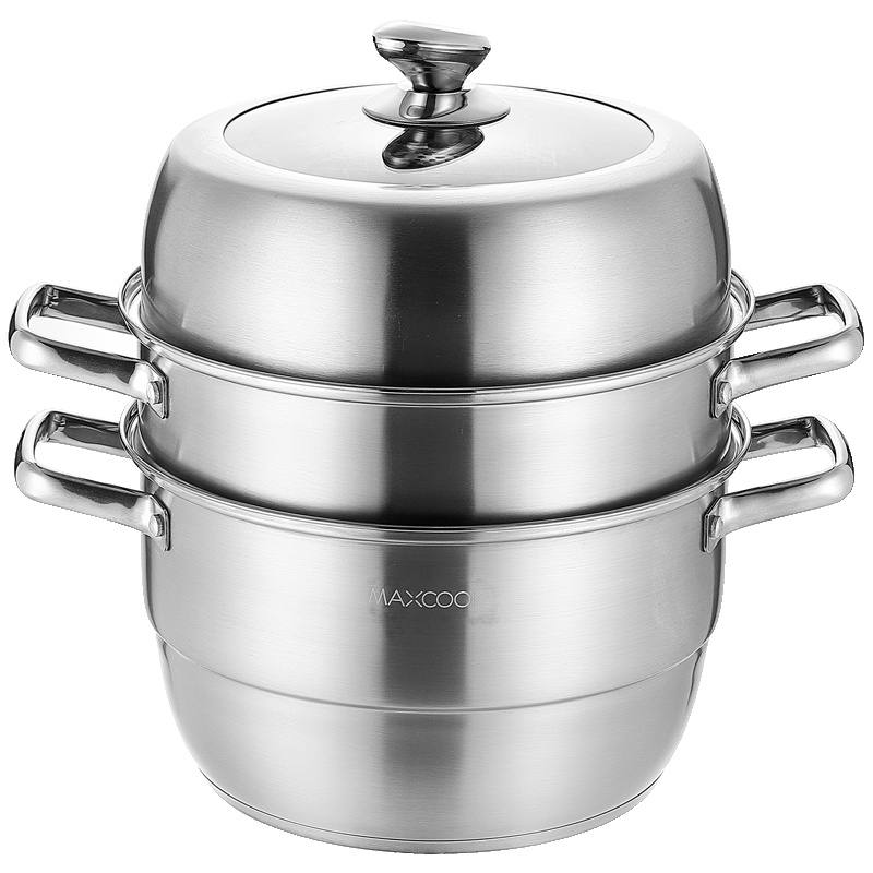 美厨 304不锈钢三层蒸锅汤锅 30CM加厚复底 燃气炉电磁炉通用 锅具MCZ827