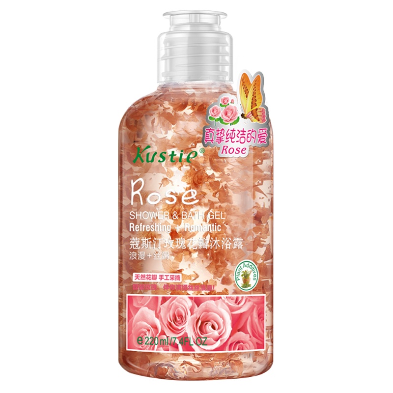 蔻斯汀玫瑰花瓣沐浴露(220ml)玫瑰花香 清洁滋润 易冲洗