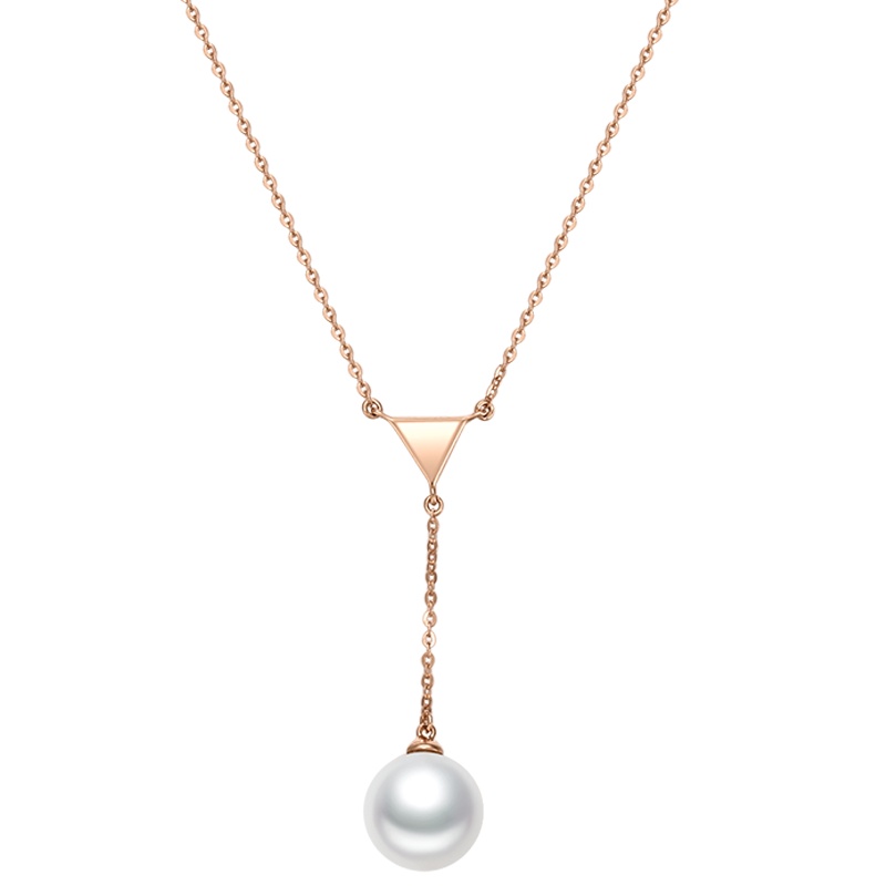 金一国囍18K金淡水珍珠正圆无暇真情一生女士珍珠项链送妈妈婆婆送女友礼物珠宝首饰 (定价)CIC003