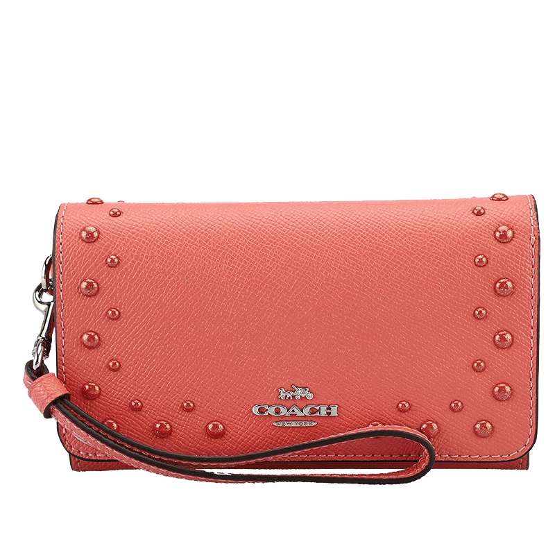 COACH 蔻驰 手拎包 女士皮质短款手拿包零钱包