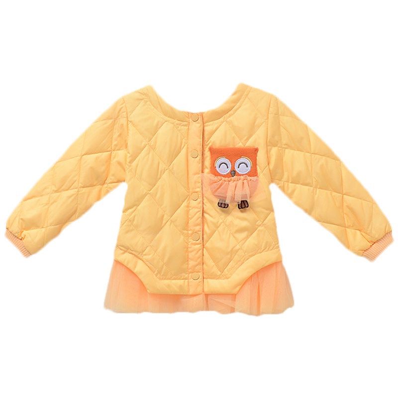 爱唯娃女婴小童羽绒服网纱裙摆90%白鸭绒填充90-110码