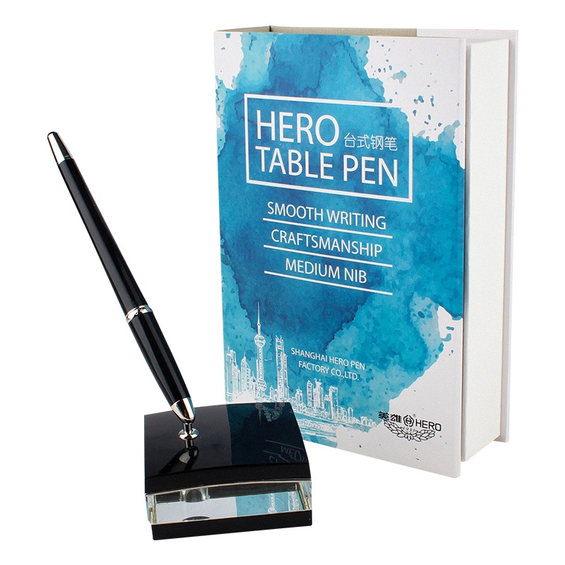 英雄(HERO)钢笔台笔987签字笔礼盒装商务办公男士女学生练字礼物送礼领导老师桌面摆件