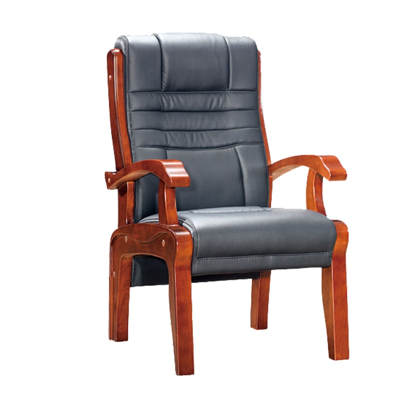 东港家具 SH-768橡胶木椅 办公家具 办公椅 皮艺老板椅 实木四脚椅 电脑椅会议椅 皮料色彩可定制