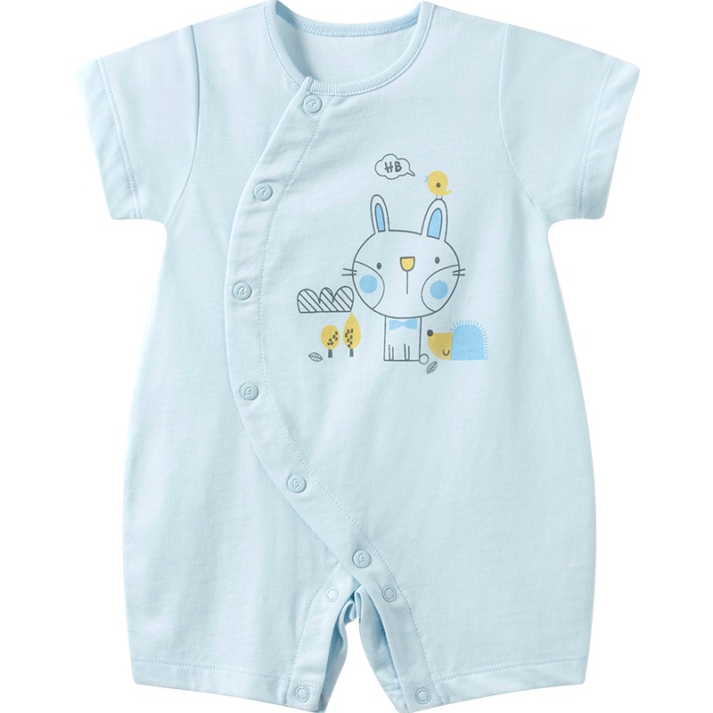 哈贝比（happyB） 婴儿衣服连体衣男女宝宝夏装纯棉爬服新生儿短袖薄款哈衣夏