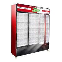 乐创(lecon)展示柜冷藏饮料柜商用立式冰柜冰箱冷柜保鲜柜 [三门红黑色] [直冷下压缩机]