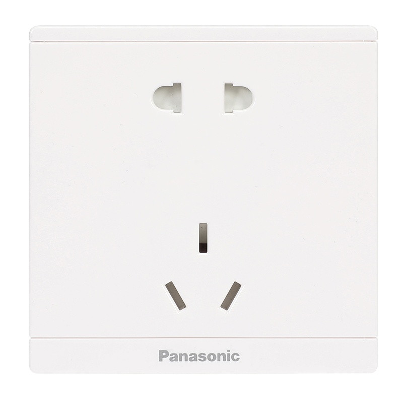 松下奕世开关插座面板五孔10a墙壁电源插座86型二三插5孔家用插座开关单开双开双控三联电源插一开五孔插座WMF122