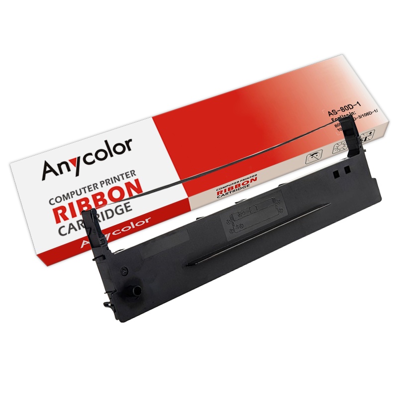 欣彩 80D-1色带(色带架含芯)黑色单支装(适用得实DS1100H DS1700)色带芯:12.7mm*21m