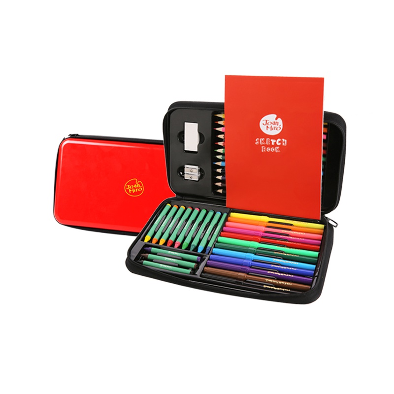 Joan Miro 美乐童年 儿童绘画套装画笔套装文具礼盒蜡笔水彩笔套装儿童礼品礼物 红色文具礼盒
