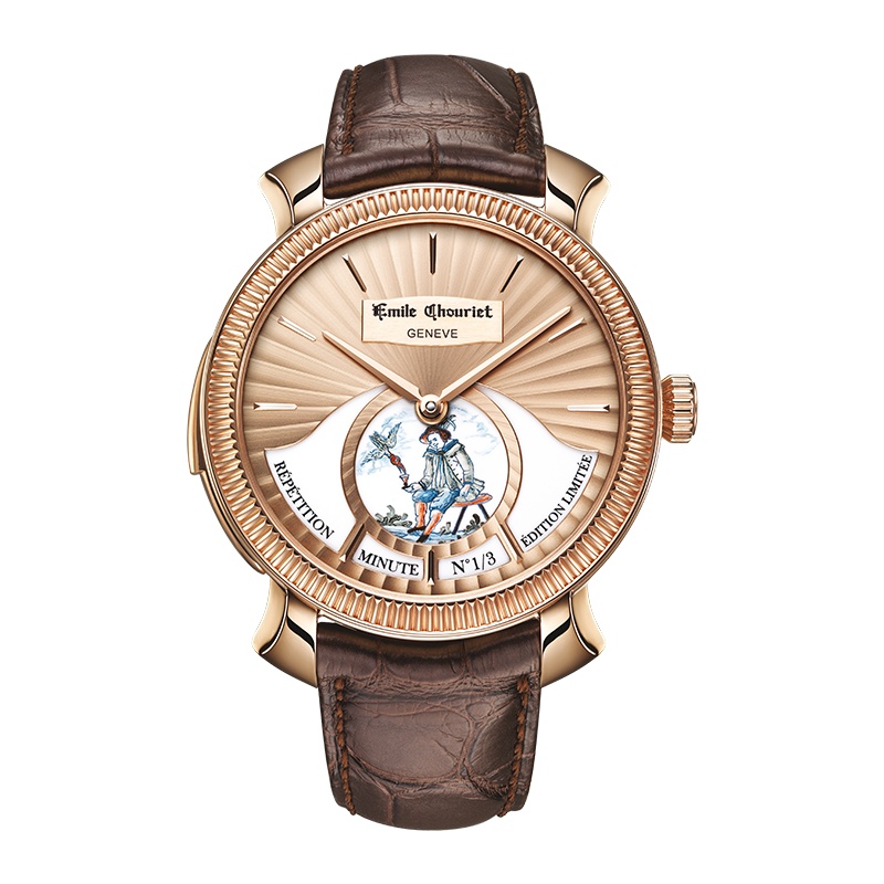 (Emile Chouriet)瑞士艾米龙表智慧系列三问男士手动机械表26.1198.G.4.4.08.2