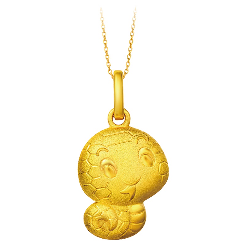 礼品周大福生肖蛇足金黄金坠计价（工费58元）F199498