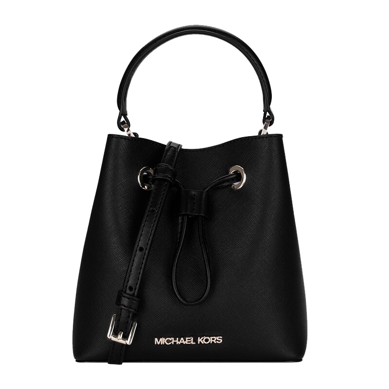 迈克·科尔斯 MICHAEL KORS MK女包 小号黑色皮质手提单肩斜挎包 35T0GU2C0L BLACK