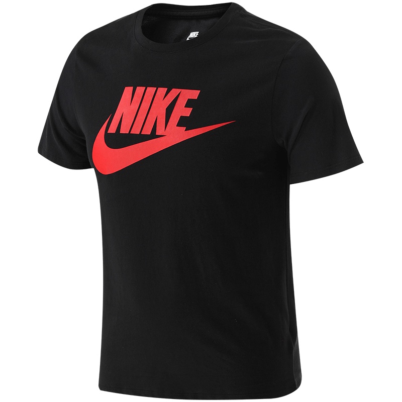 【自营】耐克NIKE男装生活夏季短袖T恤男装运动服棉LOGO款696708 L 696708-013黑+大学红