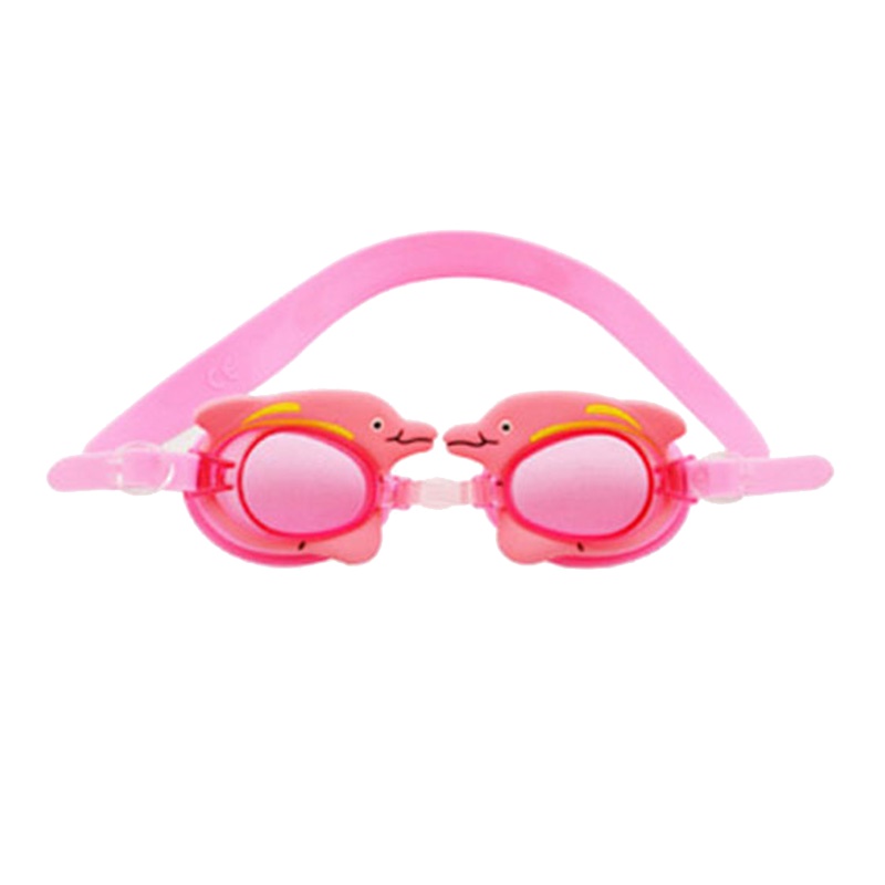 马博士婴幼儿游泳沐浴护目镜 卡通造型 柔软舒适 密封 海豚外框 粉色