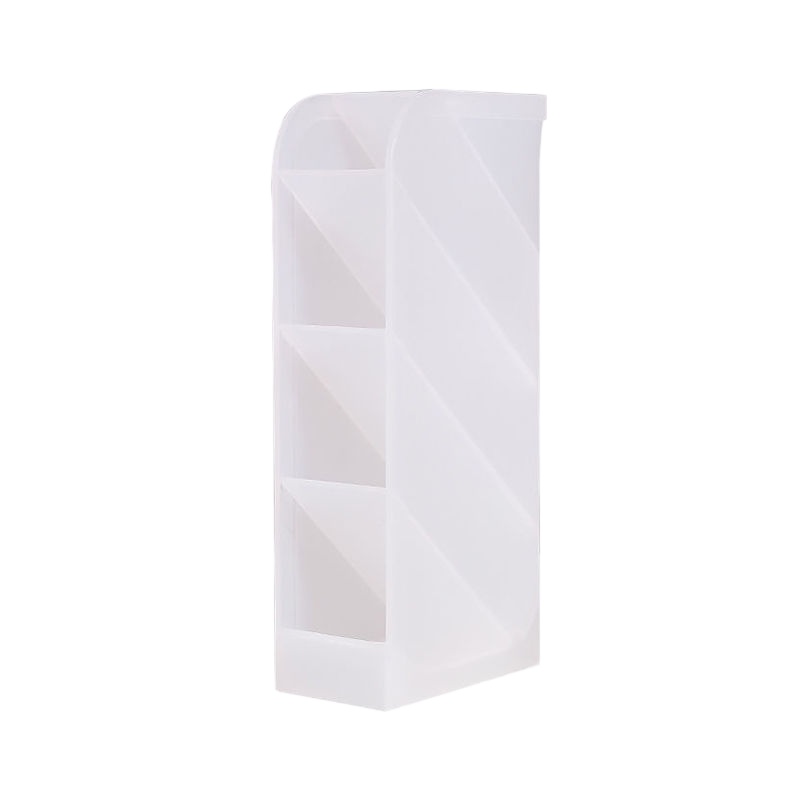 斜插款-白色 简约磨砂多功能斜插式笔筒