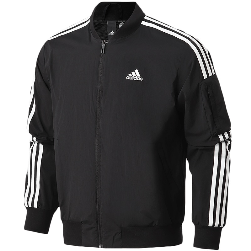 阿迪达斯男服外套立领运动型格飞行员夹克外套GH4802